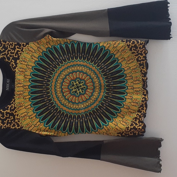 Mikai Boho long sleeve top blouse Size S - Picture 2 of 9